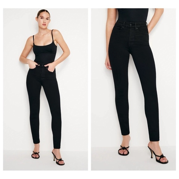 Good American Good Legs Skinny Jeans in Black001 size 6/28 - Picture 1 of 14